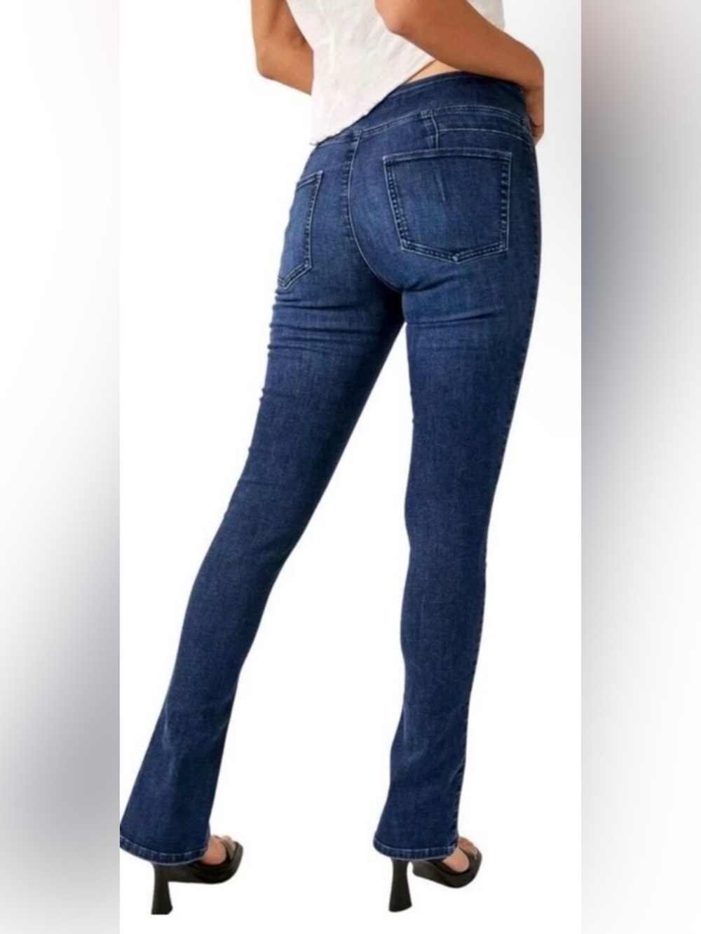We The Free Double Dutch Pull-On Slit Skinny Jeans Denim Size Medium - Picture 2 of 11